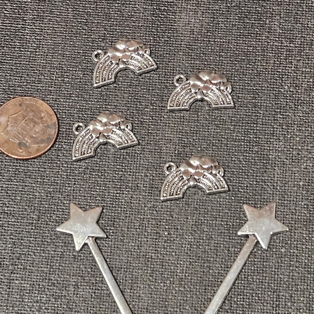 Over The Rainbow Charm Set of 4 Rainbows, 2 Wands
